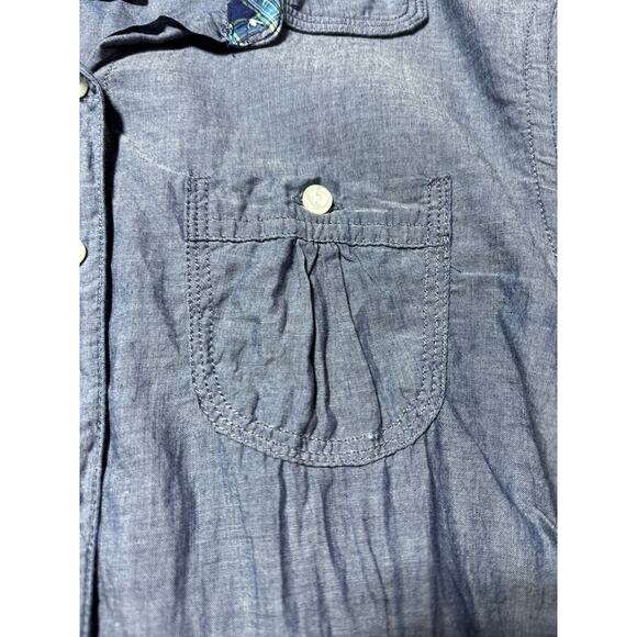 L.L. Bean Womens XS Blue Lightweight Outdoors Button Down Belted Top - Picture 5 of 9